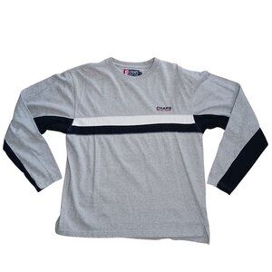 CHAPS Ralph Lauren T-Shirt Mens Sz M Gray Colorblock Pullover Preppy Made in USA